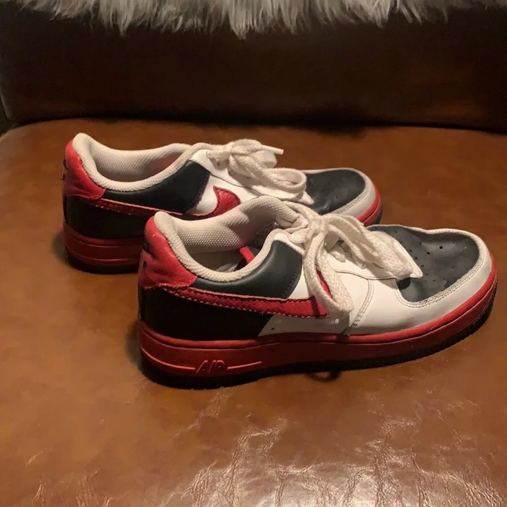 RARE vintage NIKE AIR FORCE 1 XXV '82 Shoes Black Red White 314192-162 - Picture 6 of 9